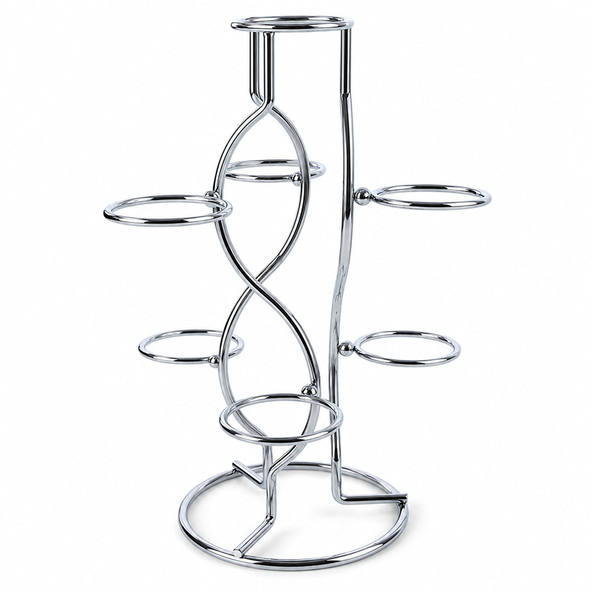 7-Ring 3-Tier Silver Wire Metal Sphere Crystals Egg Stand Holder Display 7.4 Inches (Taiwan)