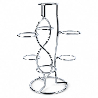 7-Ring 3-Tier Silver Wire Metal Sphere Crystals Egg Stand Holder Display 7.4 Inches (Taiwan)