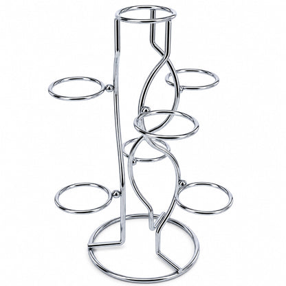 7-Ring 3-Tier Silver Wire Metal Sphere Crystals Egg Stand Holder Display 7.4 Inches (Taiwan)