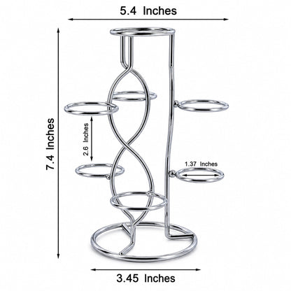 7-Ring 3-Tier Silver Wire Metal Sphere Crystals Egg Stand Holder Display 7.4 Inches (Taiwan)