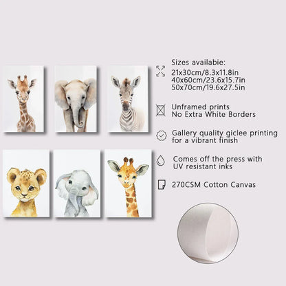 DecorBites™ Jungle Animal Nursery Wall Art Set