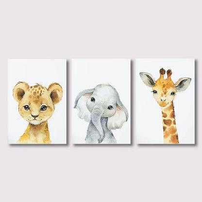 DecorBites™ Jungle Animal Nursery Wall Art Set