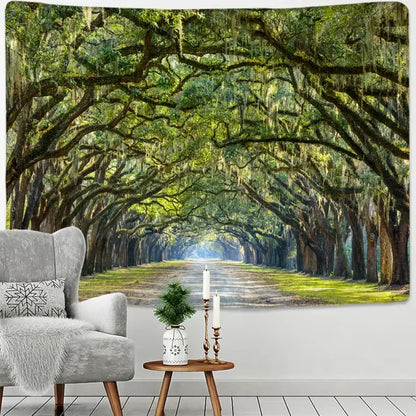 Jungle path mandala tapestry ancient oak bedroom wall hanging