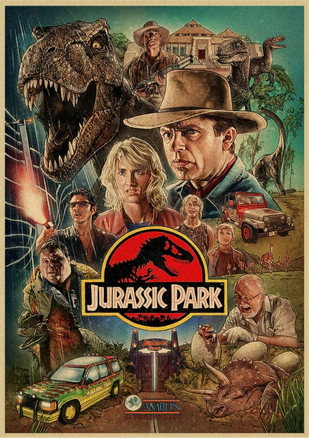 DecorBites™ Jurassic Park Dinosaur Canvas Wall Art