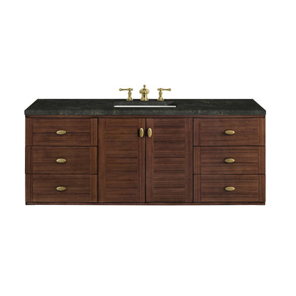 James Martin Amberly 60" Dual Mount Single Bathroom Vanity, Mid-Century Walnut