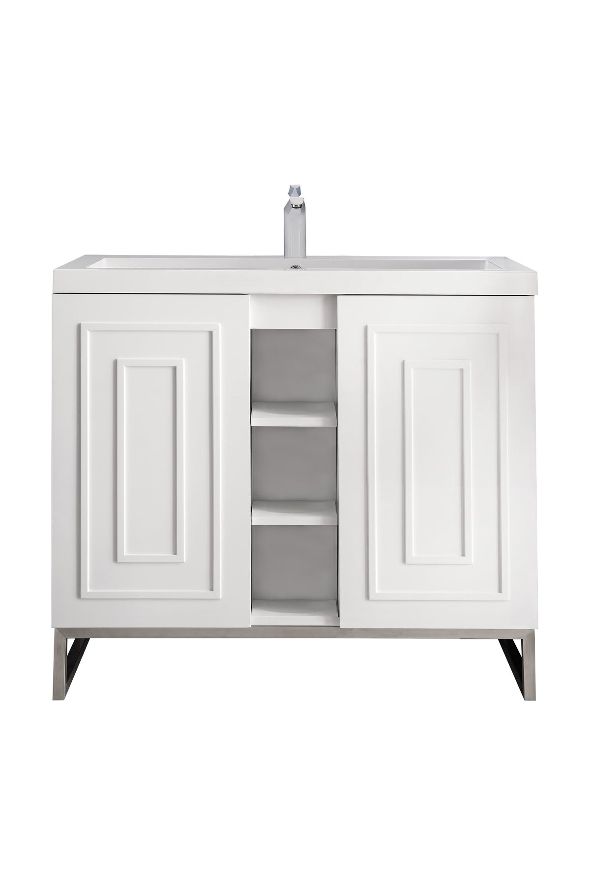 James Martin Alicante' 39.5" Single Bathroom Vanity, Glossy White
