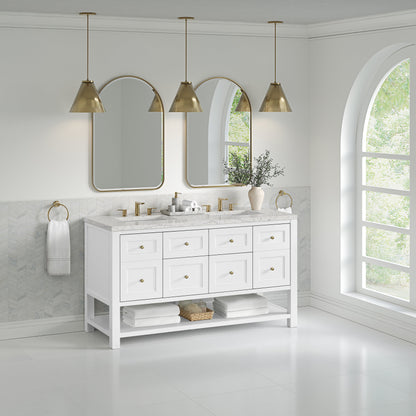 James Martin Breckenridge 60" Double Bathroom Vanity, Bright White