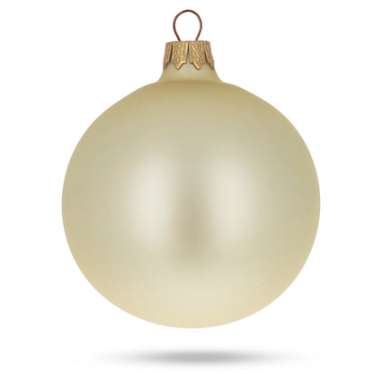 Set of 6 Beige Glass Ball Christmas Ornaments 3.25 Inches