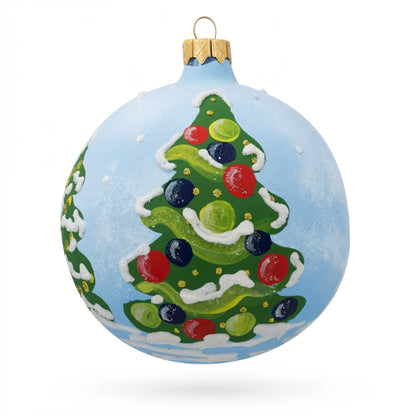 Bear Mailing Christmas Wish List Glass Ball Christmas Ornament  3.25 Inches