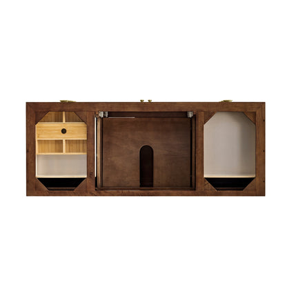 James Martin Amberly 60" Dual Mount Single Bathroom Vanity, Mid-Century Walnut