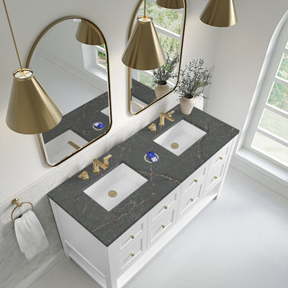 James Martin Breckenridge 60" Double Bathroom Vanity, Bright White