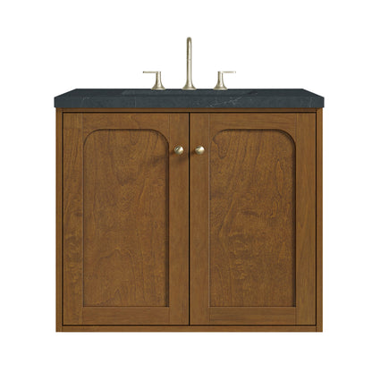 James Martin Laurent 30" Dual Mount Single Bathroom Vanity, Honey Oak
