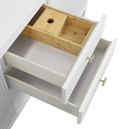 James Martin Myrrin 72" Single Bathroom Vanity, Bright White