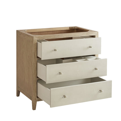 James Martin Celeste 36" Single Bathroom Vanity, Sunwashed Oak with Embossed Shagreen Drawer Fronts