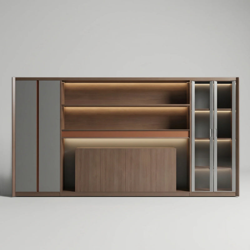 Kelham · Office Shelves w/ Lighting & Storage