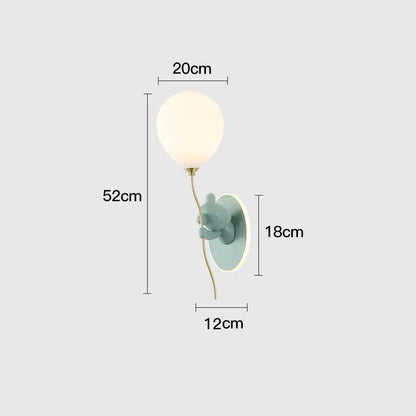 Kawaii gold bear balloon wall light for children bedroom