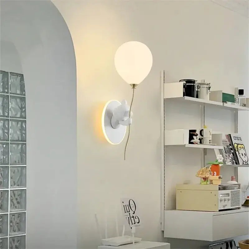Kawaii gold bear balloon wall light for children bedroom