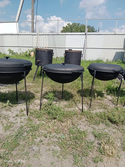 12,68 quart Cast Iron Braiser with Cast Iron Lid, Caudron for Outdoor Cooking