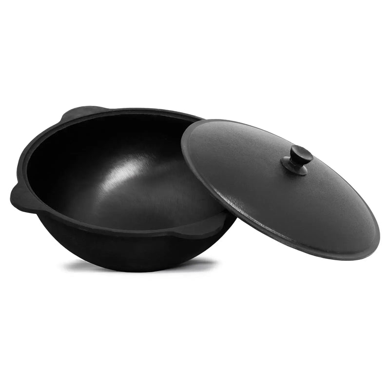 Dutch Oven Pot with Lid 16 L (16.9 Quarts) - Cast Iron Dutch Oven - Uzbek Kazan Cast Iron - Cast Iron Cookware Set – Premium Camping Cookware