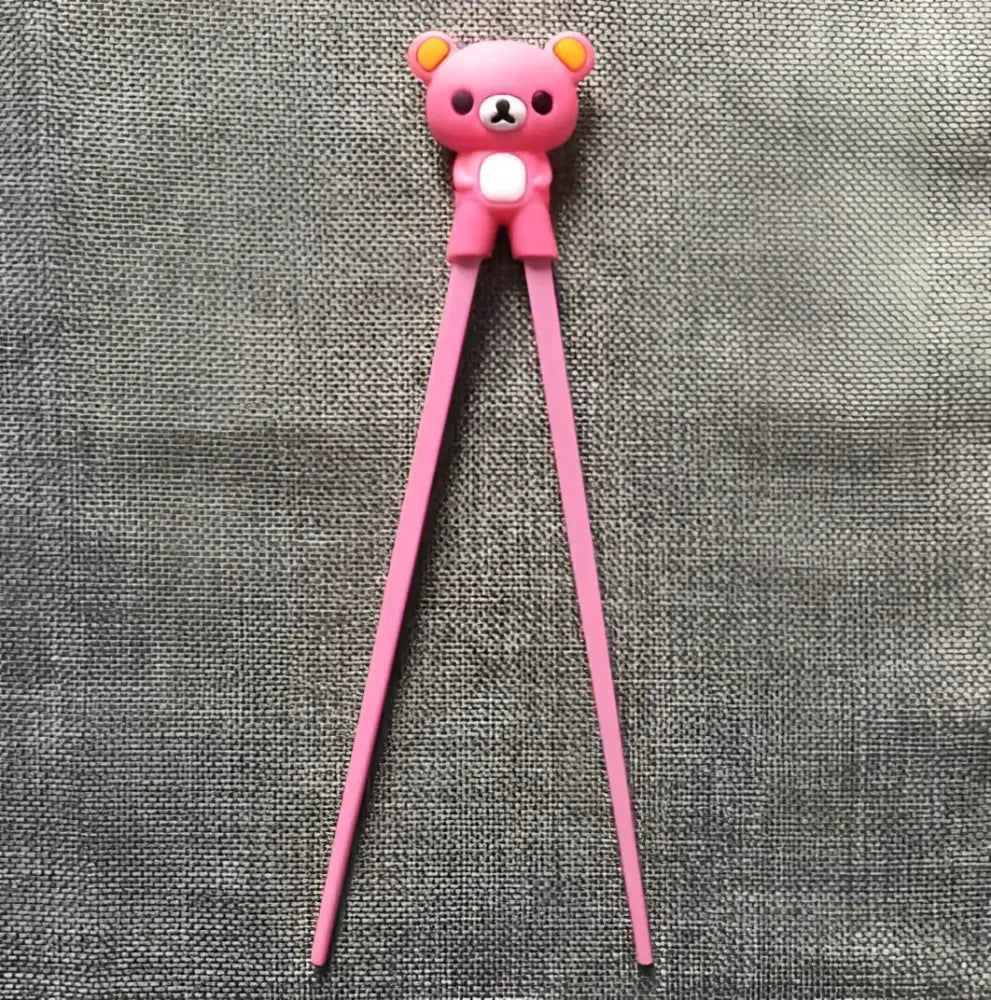 Kids bear panda cat learning chopsticks set dining room training gift