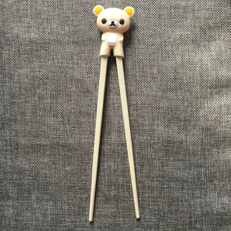Kids bear panda cat learning chopsticks set dining room training gift