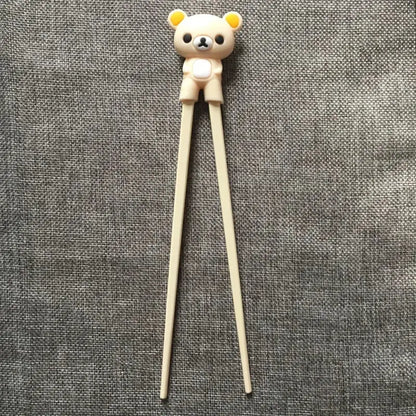 Kids bear panda cat learning chopsticks set dining room training gift