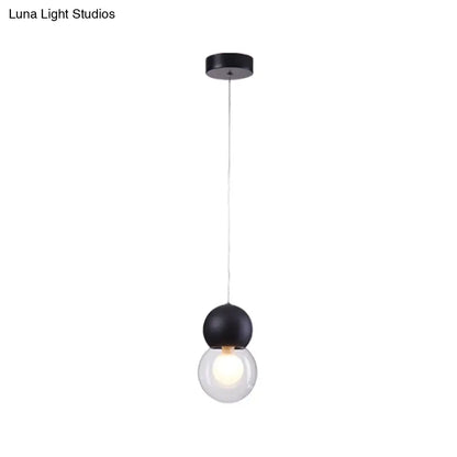 DecorBites™ Kids Bedside Pendulum Light - Gourd Shape, Milky Glass, Macaron Ceiling Pendant - Pink/Yellow/Blue