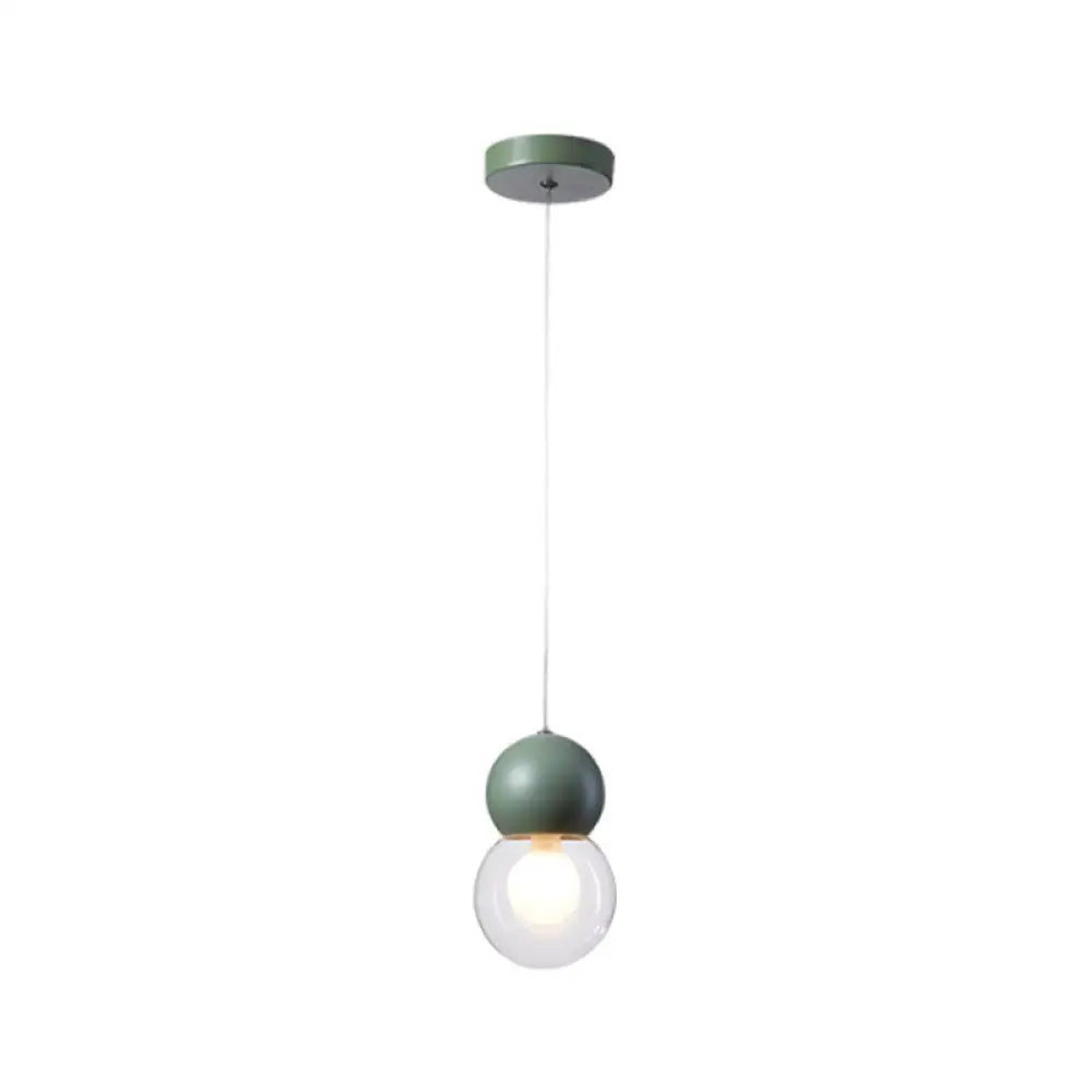 DecorBites™ Kids Bedside Pendulum Light - Gourd Shape, Milky Glass, Macaron Ceiling Pendant - Pink/Yellow/Blue