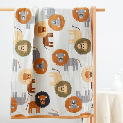 Kids cute cats multicolored cotton gauze bath towel for bathroom