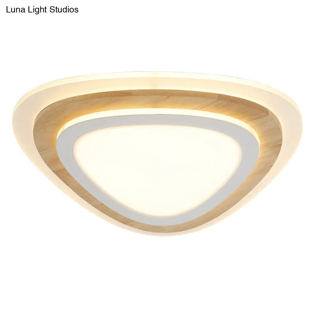 DecorBites™ Kids Room LED Flush Mount with Creative Acrylic Light and Nautical Theme in Wood Finish - Flush Ceiling Light