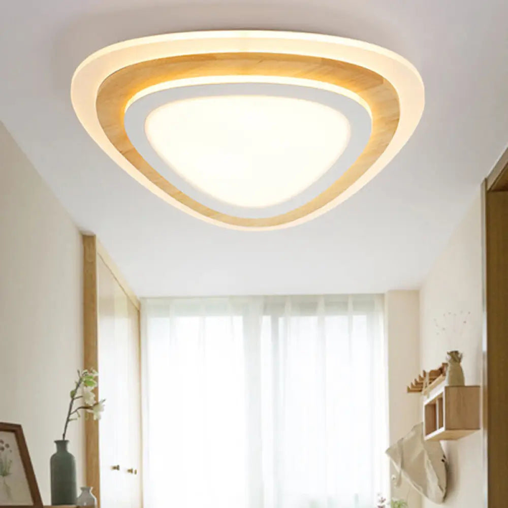 DecorBites™ Kids Room LED Flush Mount with Creative Acrylic Light and Nautical Theme in Wood Finish - Flush Ceiling Light