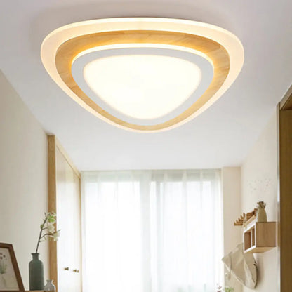 DecorBites™ Kids Room LED Flush Mount with Creative Acrylic Light and Nautical Theme in Wood Finish - Flush Ceiling Light