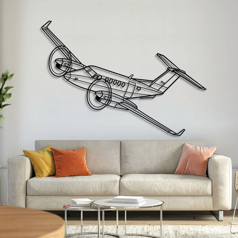 King Air 300 Angle Metal Aircraft Wall Art - NCP0387, angle view