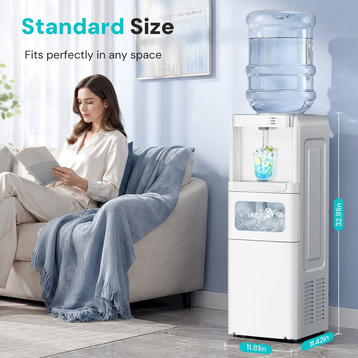 Kismile 4 in 1 Water Cooler Dispenser with Ice Maker