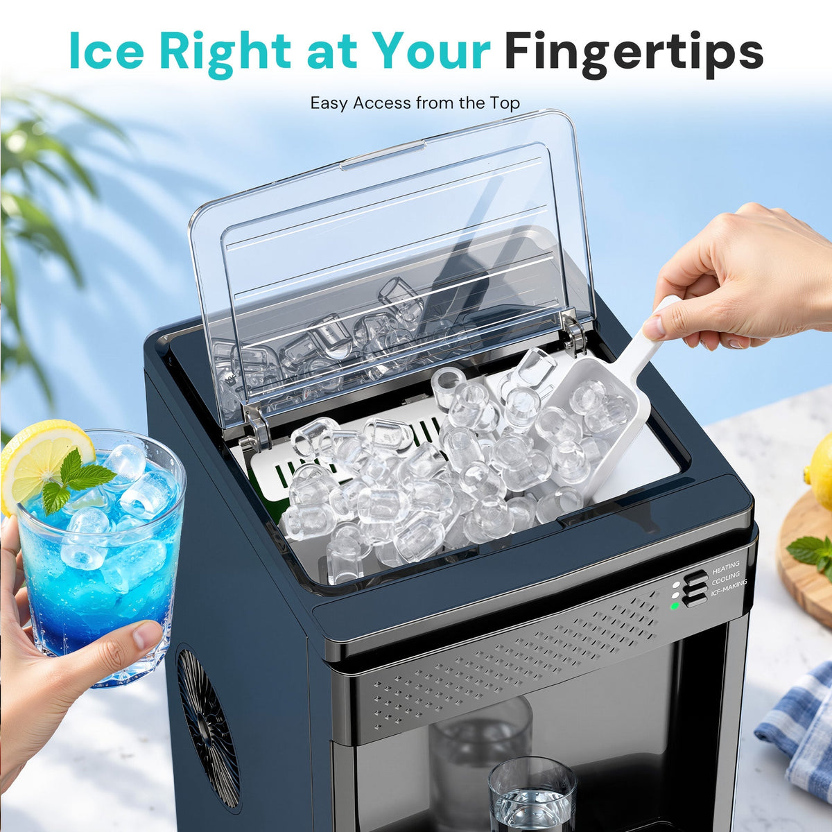 Kismile 4 in 1 Water Cooler Dispenser with Ice Maker