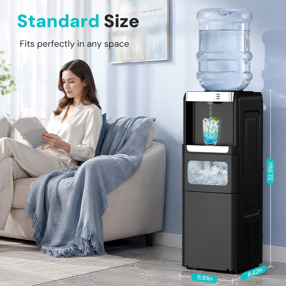 Kismile 4 in 1 Water Cooler Dispenser with Ice Maker