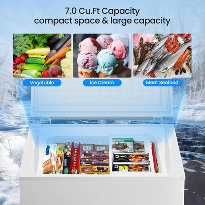 Kismile 3.5 Cubic Feet Chest Freezer
