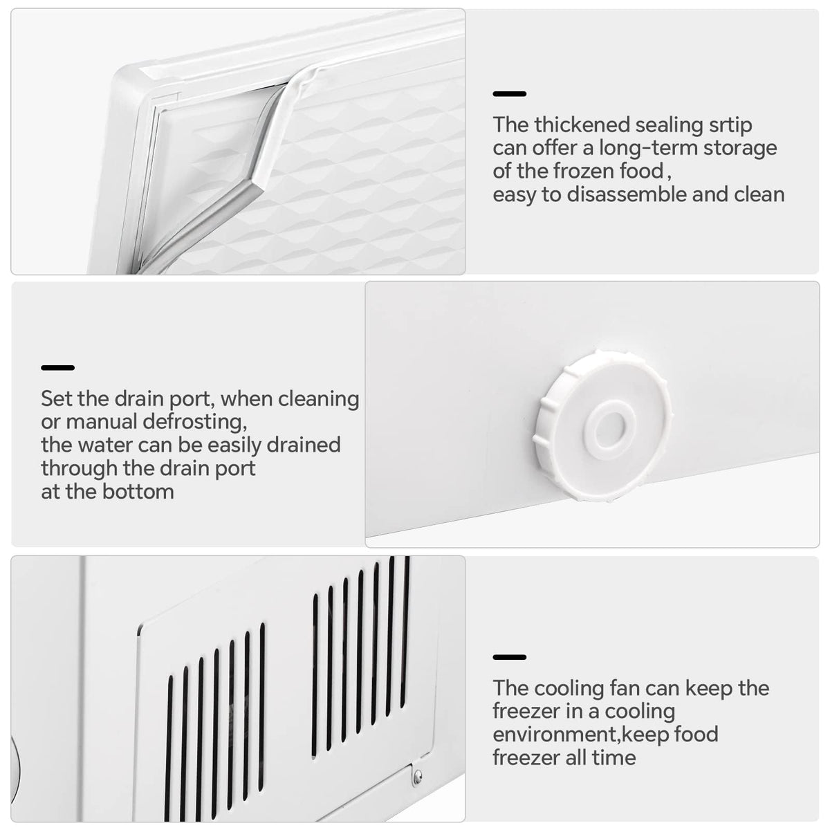 Kismile 3.5 Cubic Feet Chest Freezer