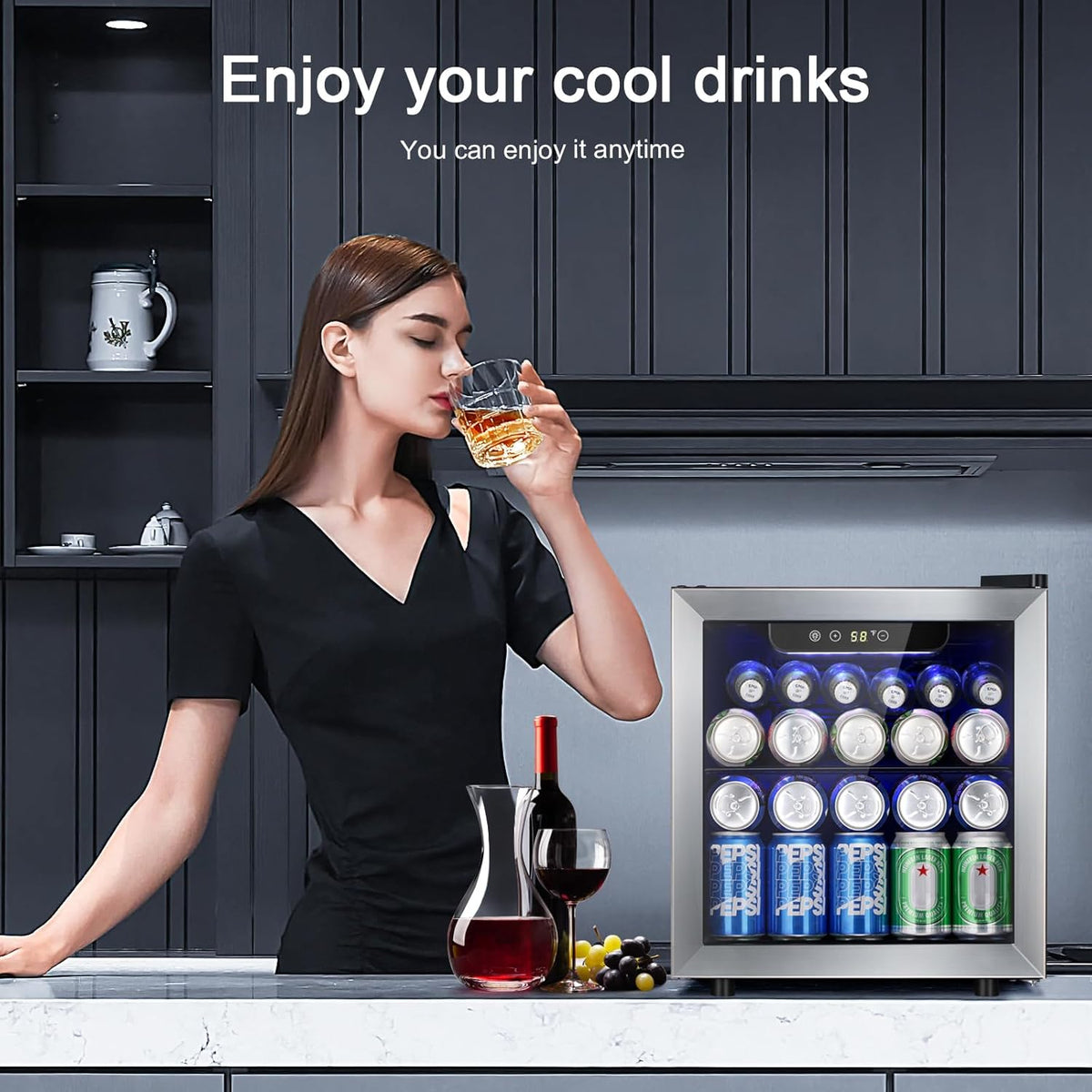 Kismile 48 Can Beverage Refrigerator 58036RWC0