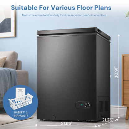 Kismile 3.5 Cubic Feet Chest Freezer