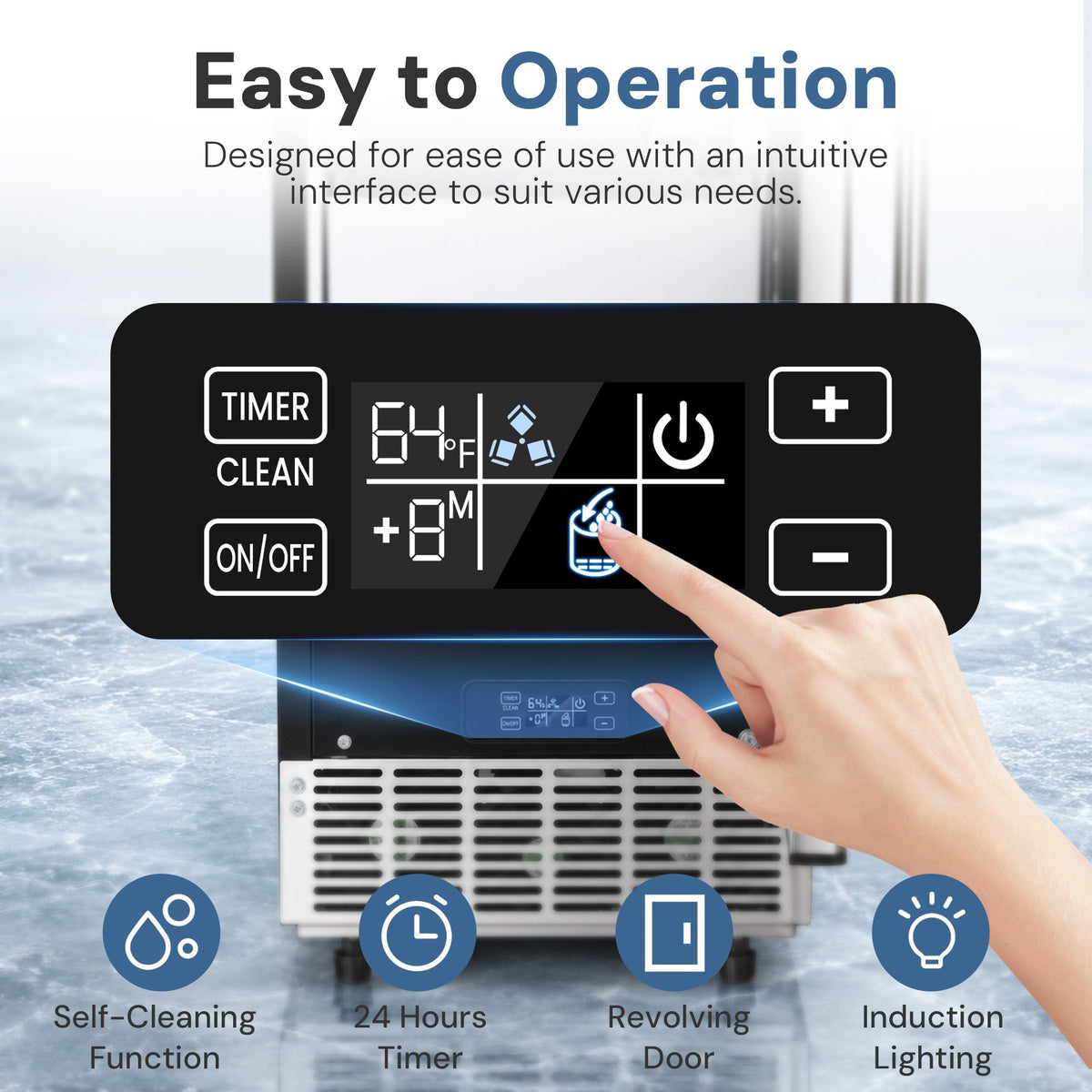 Kismile Commercial Built-in Ice Maker Machine,80Lbs/Day,Under Counter Ice Cube Maker with 24H Timer,Built-in Freestanding Ice Maker for Home & Office(Silver)