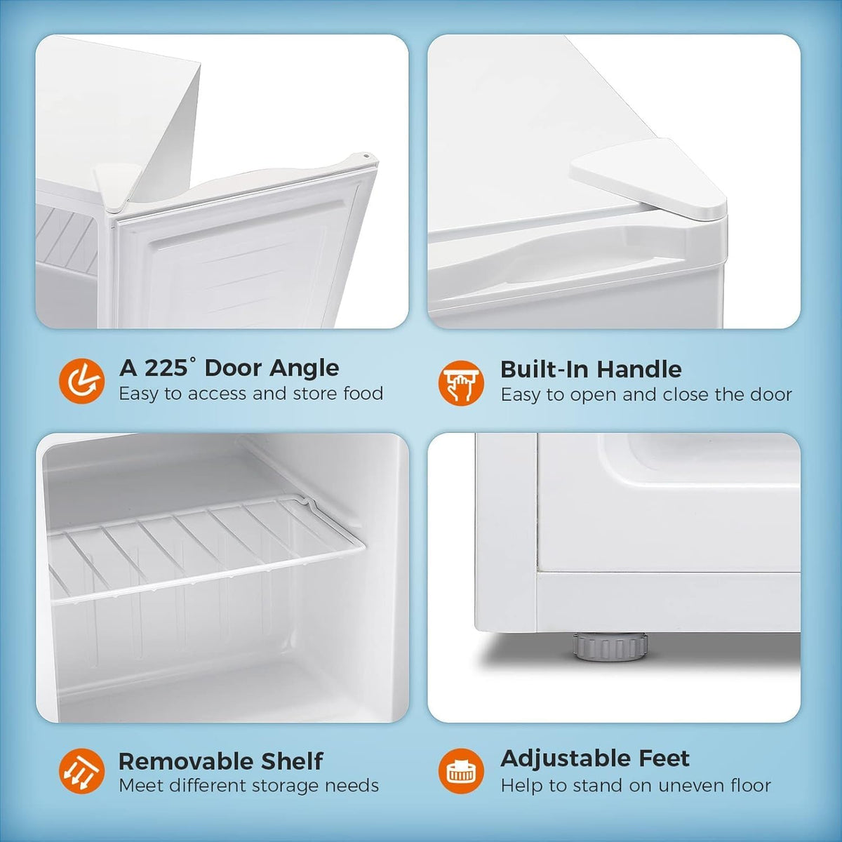 Kismile Mini Freezer,1.1 Cu.ft Upright Freezer with Reversible Single Door