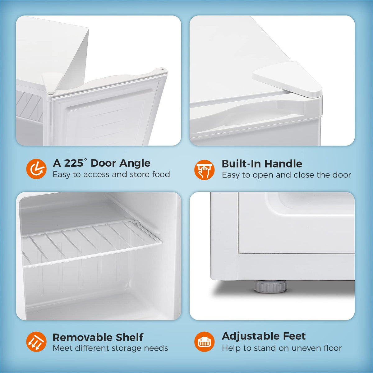 Kismile Upright Freezer,3.0 Cu.ft Mini Freezer with Reversible Single Door