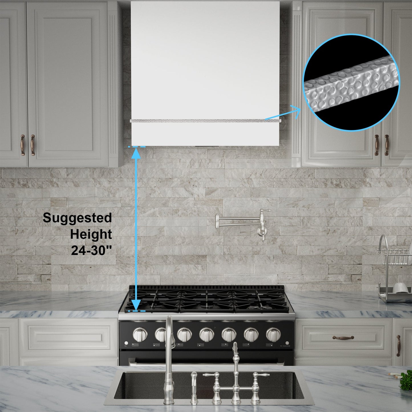 Akicon 30" Stainless Steel Wall Mount Range Hood with 600 CFM Vent Hood