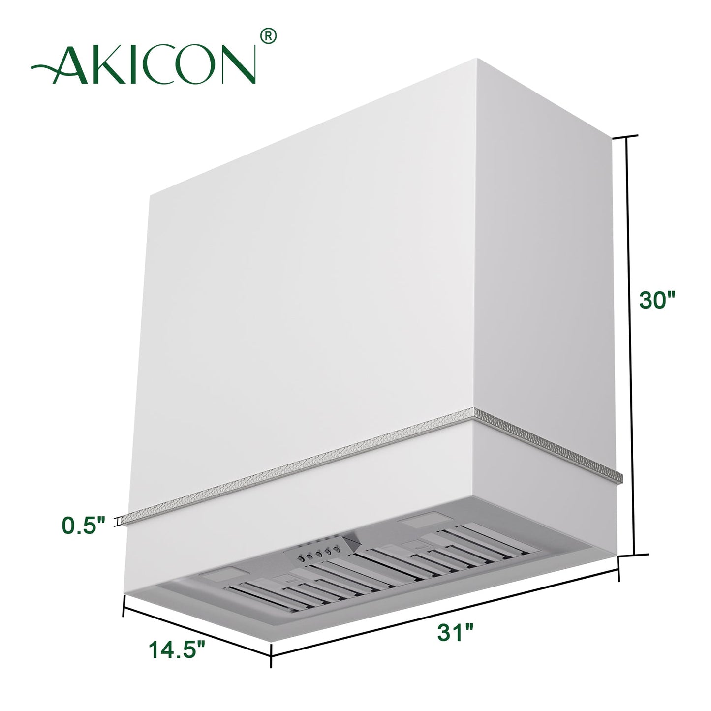 Akicon 30" Stainless Steel Wall Mount Range Hood with 600 CFM Vent Hood