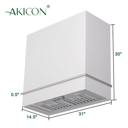 Akicon 30" Stainless Steel Wall Mount Range Hood with 600 CFM Vent Hood
