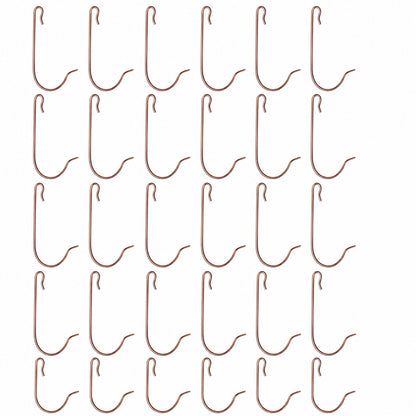 30 Heavy Duty Copper Tone Christmas Ornaments Hooks 2.4 Inches
