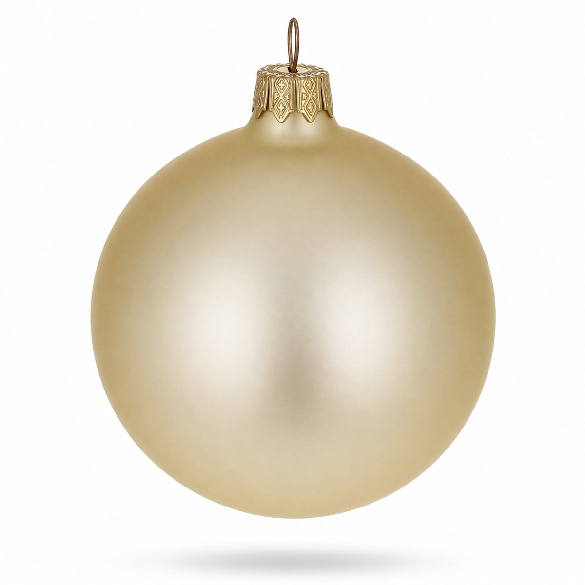 Set of 6 Beige Glass Ball Christmas Ornaments 3.25 Inches