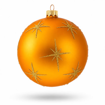 Heavenly Stars Admiring Newborn Jesus Glass Ball Christmas Ornament 3.25 Inches