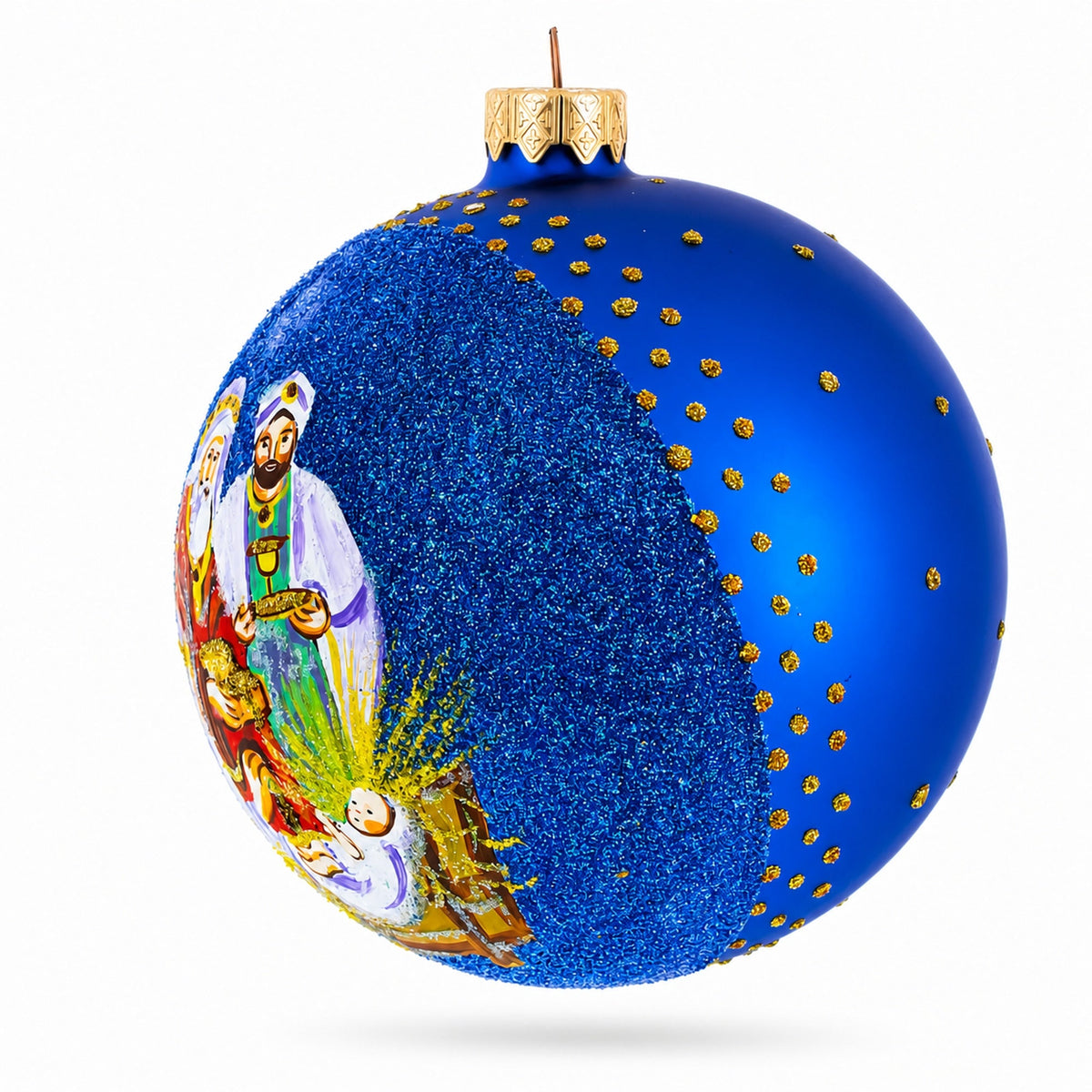 The Wise Men's' Gifts Glass Ball Nativity Christmas Ornament 4 Inches